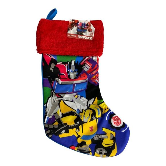 Transformers Christmas Holiday Stocking by Ruz 15" Red Fuzzy Top New - Picture 4 of 5